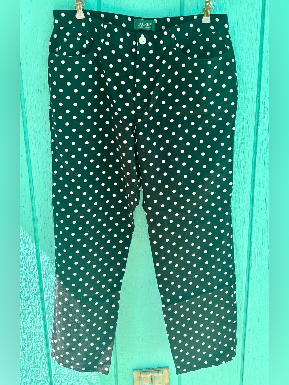 Ralph Lauren Black/White Polka Dot Women's Pants Size 14